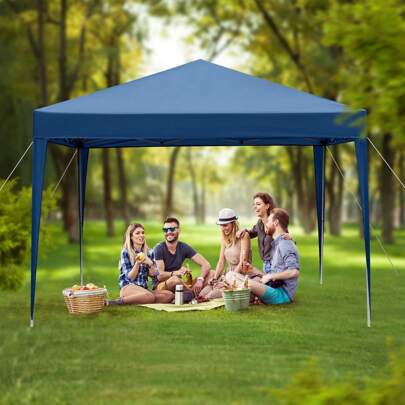 Praktische, waterdichte haakse opvouwbare tent van 3 x 3 m, blauw