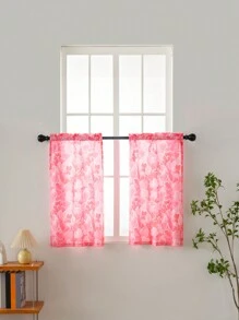 140*46cm（1 件）& 68*60cm 和 60*90cm（2 件）情人節主題可愛浪漫窗簾,適合廚房、客廳、書房、餐廳 - 彩色 - 查看 5
