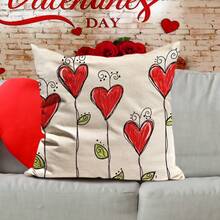 4 件情人节心形印花枕套（不含枕芯），非常适合情人节礼物和家居装饰 - 彩色 - 查看 8