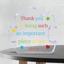 1塊亞克力拼圖板,針對重要人物-亞克力方塊拼圖板裝飾禮物-適用於家人、朋友、同事、家庭客廳、辦公室、咖啡館裝飾 - 無色 - 查看 3