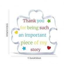 1塊亞克力拼圖板,針對重要人物-亞克力方塊拼圖板裝飾禮物-適用於家人、朋友、同事、家庭客廳、辦公室、咖啡館裝飾 - 無色 - 查看 2