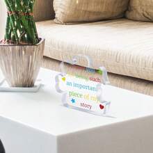 1塊亞克力拼圖板,針對重要人物-亞克力方塊拼圖板裝飾禮物-適用於家人、朋友、同事、家庭客廳、辦公室、咖啡館裝飾 - 無色 - 查看 5