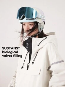 VECTOR MOTION 滑雪服,連帽半拉鍊滑雪外套和褲子,男女合用,防風、防水,具備反光條紋、耐用、透氣、彈性、輕盈、保暖,採用極化雙面絨毛面料,適用於單板和雙板滑雪裝備