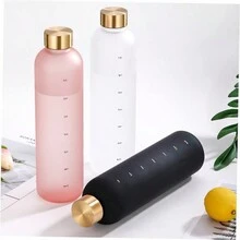 1pc/1000ml Sports Water Bottle, Fitness Water Bottle, Portable Outdoor Water Bottle, Reusable Water Bottle, Sports Camping Travel Water Bottle - Pink - View 2