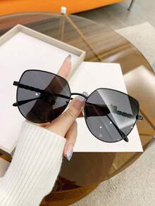 1 件女士金属框架时尚装饰时尚眼镜，夏季配饰 - 彩色 - 查看 14