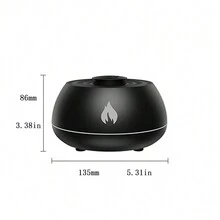 1入組火焰香薰加濕器,可添加精油並搭配7種顏色,適用於家庭辦公室臥室瑜珈等場所 - 黑色 - 查看 4