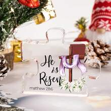 1個壓克力拼圖裝飾品-家庭和朋友的完美復活節禮物 - 記住的禮物-鼓舞人心和創意的小禮物 - 桌面擺飾家居裝飾 - 無色 - 查看 4