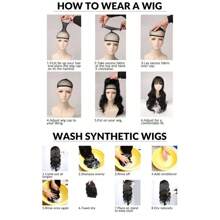 Mixed Brown Color Short Bob Wigs With Bangs 10 Inch Straight Wigs For Women Natural Synthetic Hair Replacement Wigs Heat Resistant Wigs For Daily Party Halloween Party - Black-brown - View 10