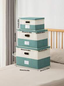 1pc Foldable Fabric Storage Box For Simple Storage Of Shoes, Underwear, Socks, Cds, Remote Controllers, Sweaters, Magazines, Stationery, Toys And Other Items - Red - View 2