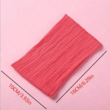 1入實色針織頭帶,帶有提花尼龍花的diy頭巾髮飾,適用於嬰兒和幼兒的日常穿戴 - 淺灰紫 - 查看 3