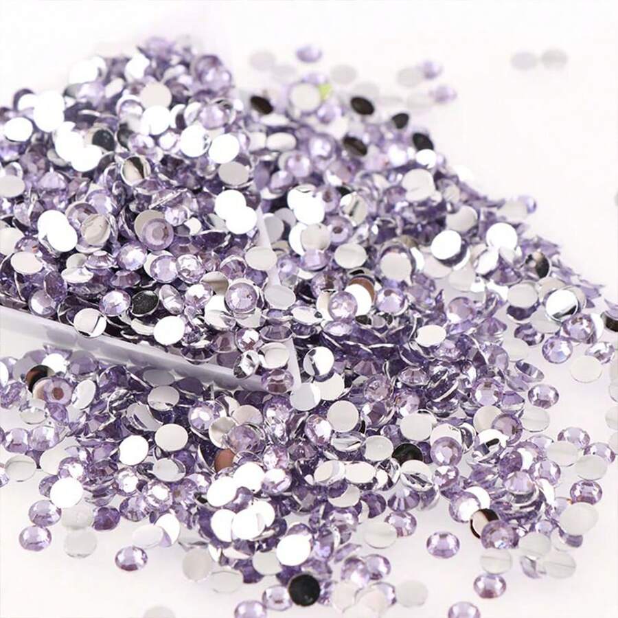 0.2cm/0.3cm/0.4cm/0.5cm Flat Acrylic Rhinestone Diamonds, Resin Gemstone Fake Diamante For Crafts, Cups, Toys, Shoes, Clothes Decoration