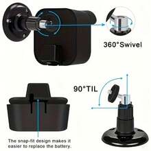 塑料外殼與blink相容,3片/5片裝,blink戶外攝像頭壁掛塑料外殼,360°可調節安裝和防風防雨保護殼,附blink同步模組插座安裝支架,適用於blink戶外安保攝像系統,blink保護框攝像機路由器插頭電源支架（攝像機和同步模組不包括在內） - 黑色 - 查看 7