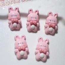 10 件裝混合獨角獸和卡通人物樹脂 Diy 兒童首飾配件、奶油膠手機殼、髮夾、磁鐵材料 - 愛心花兔 - 查看 7
