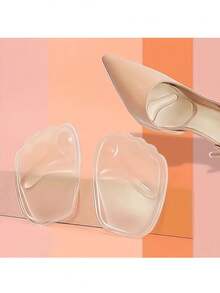 2入組帶膠黏貼的矽膠前脚墊，減輕女士高跟鞋的腳疲勞，緩解疼痛和防止磨腳，適用於鞋子有點大或磨腳的情況 - 均碼 - 查看 6