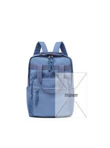 1 Pc Fashion Large Capacity Solid Color Foldable Casual Nylon Multi Pocket Zipper Style Adjustable Shoulder Strap Universal Backpack For Boys And Girls Suitable For Children Suitable For School Suitable For Travel Suitable For Daily Outgoing Suitable For Gifts To Children - Blue - View 4