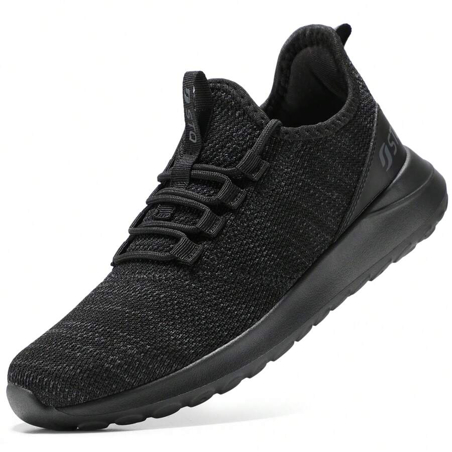 STQ Tennis Shoes Womens Slip On Walking Sneakers With Arch Support - 黑灰 - 查看 1