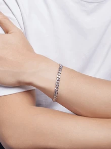 1 Miếng Không giới tính 3~10mm Rộng Thép không gỉ Chuỗi vòng tay , Hip Hop Cô gái Goth hiện đại Phụ kiện trang sức , Sinh nhật/ Liên hoan Qủa tặng Cho bạn trai Hoặc Bạn gái - Bạc - Xem 8