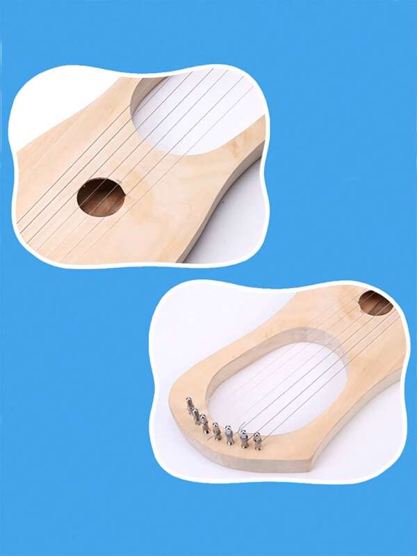 1PC LIEKE Lyre Harp DIY Kit With Assembly Manual,Build Your Own 7 String Harp Instrument,Crafts
