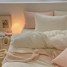 Thickened And Antistatic Milk Velvet Solid Color Single Duvet Cover, Winter Comforter Cover - Orange - View 5