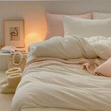 Thickened And Antistatic Milk Velvet Solid Color Single Duvet Cover, Winter Comforter Cover - Orange - View 2