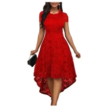 Women Plus Prom & Evening Dresses - Red - View 2