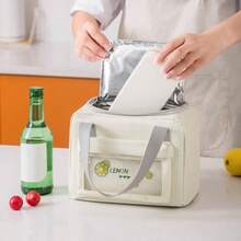 1入組空白畫布午餐袋，黃色粗麻手提袋，攜帶袋，手提包學校組織袋老師收納袋教室袋教室組織袋 - 彩色 - 查看 3