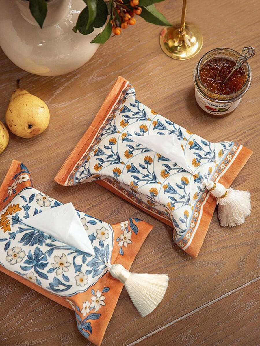 1個隨機款式客廳臥室辦公室飯店餐廳咖啡桌面紙盒套,家用面紙袋紙巾盒收納架 - 彩色 - 查看 1