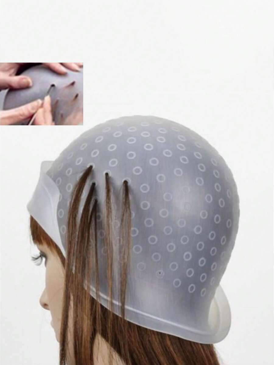 1pc Silicone Dyeing Hat, Hair Coloring & Care Tool, Hair Highlighting