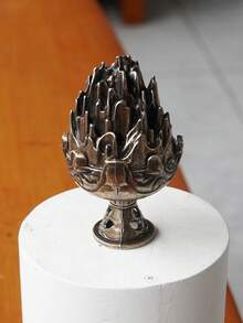 HSEAN 1 件復古銅錐形茶道香爐,帶塔香座,沉香和檀香,適合書房/客廳/辦公桌裝飾 - 銅色 - 查看 1