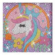 1入組/套帶木質框架的皇冠獨角獸兒童鑽石畫藝術工藝品,適用於兒童女孩和男孩的簡易手工藝術套裝,裝飾鑽石畫套裝適合初學者童子軍男孩和女孩等送禮 - 皇冠獨角獸 - 查看 1