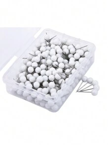 300pcs/Box Push Pins Set With Plastic Heads For Fixing Office Maps On Boards - Blue - View 6
