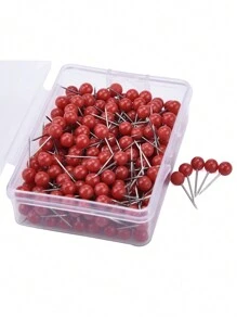 300pcs/Box Push Pins Set With Plastic Heads For Fixing Office Maps On Boards - Blue - View 5