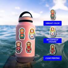 52 件可愛卡通娃娃貼紙,美觀塗鴉乙烯基防水貼紙,適合水瓶、筆記型電腦、手機、滑板、吉他、行李箱、剪貼簿、頭盔、兒童、青少年、成人的剪貼裝飾禮品 - 彩色 - 查看 9