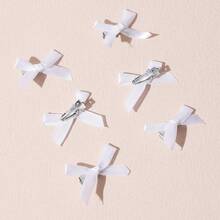 6 件組女孩 2k 迷你蝴蝶結髮夾舞台表演用髮飾 - 白色 - 查看 7