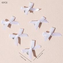 6 件組女孩 2k 迷你蝴蝶結髮夾舞台表演用髮飾 - 白色 - 查看 5