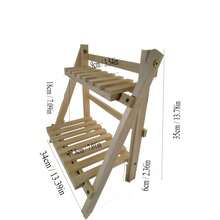 1入組免安裝北歐風簡約木製桌面收納架，雙層梯形收納架，適用於學生室內桌上盆栽架 - 卡其色 - 查看 3