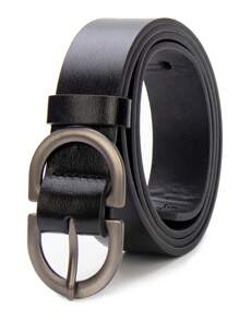 LEON'S 1入女式皮帶,帶日式風格扣環和雙線縫紉,黑色,適用於日常穿搭裙裝/裙子 - 黑色 - 查看 3