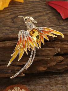 rakol 1件時尚合金鳳凰形狀領針,長尾巴,男女皆宜,適用於日常、派對和宴會 - 胸針 - 查看 10