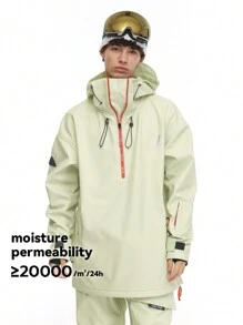 VECTOR MOTION 男女抓絨滑雪服套裝,連帽滑雪夾克和褲子,防風,防水,輕便,保暖,透氣,耐用,舒適,適合單雙板滑雪裝備 - 薄荷綠 - 查看 4
