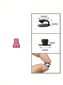 26入組粉色/黑白色字母靈感鞋扣涼鞋，配有奢華魅力，非常適合男孩、女孩、青少年和成年人在派對中脫穎而出