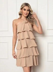 Women Dresses - Màu be - Xem 4