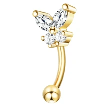 ORAZIO 1 Pieza Piercing de 16G para Rook, Anillos de Ceja, Piercing de Acero Inoxidable para Labio, Aros de Cartílago para Rook, Daith, Pendientes Trágus, Barra Curva con CZ para Perforación Corporal