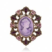 1件復古女郎肖像胸針,復古風格合金與鑽石裝飾的復古歐洲宮廷風格胸針,適用於女士的西裝外套,高端珠寶配件,可用於防滑服飾配件,也可用於女士外套和毛衣。 - 彩色 - 查看 29