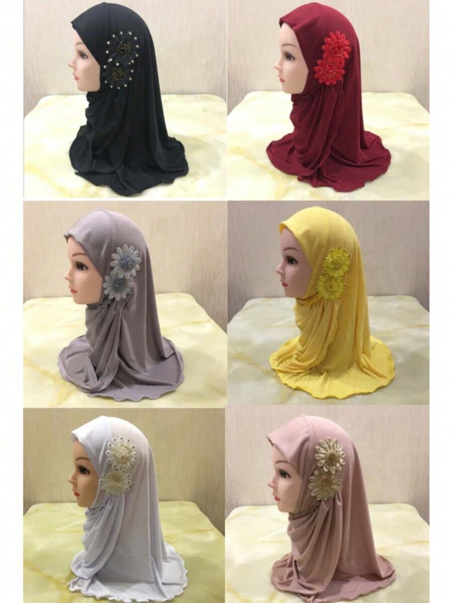 1 件裝頭巾花卉帽子和頭巾阿拉伯帽子頭套 - 彩色 - 查看 1