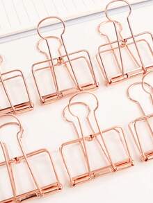 6入組大號便攜式多功能玫瑰金屬插銷,簡單實用的文具強夾適用於學習和辦公室使用 - 玫瑰金 - 查看 6