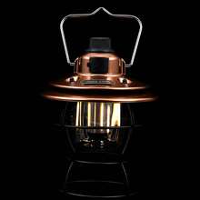 Rechargeable LED Camping Lantern, Retro Style With 3 Mode, Portable  Camping Light With Hook - Bronze - View 2