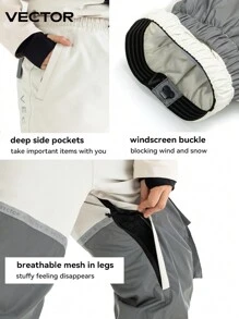 VECTOR MOTION 滑雪服,連帽半拉鍊滑雪外套和褲子,男女合用,防風、防水,具備反光條紋、耐用、透氣、彈性、輕盈、保暖,採用極化雙面絨毛面料,適用於單板和雙板滑雪裝備