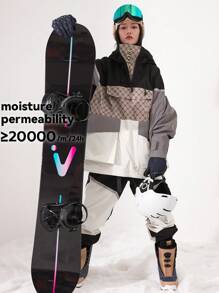 VECTOR MOTION Trượt tuyết , Nam Và Của phụ nữ áo có mũ Dây kéo nửa Trượt tuyết Áo khoác Và Quần , Chống gió , Không thấm nước , Băng phản chiếu Thiết kế , Chống mài mòn , Thoáng khí , Co giãn , Ấm áp , Nhung san hô , Thích hợp Đối với Đơn/đôi Tấm bảng Trượt tuyết - Đen và trắng - Xem 10