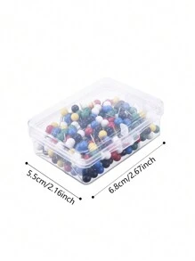 300pcs/Box Push Pins Set With Plastic Heads For Fixing Office Maps On Boards - Blue - View 2