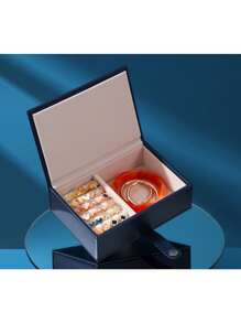 創意書本首飾盒,戒指盒,手鍊收納盒,耳環盒和耳釘盒,首飾首飾盒 - 藍色 - 查看 3